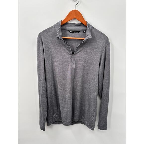 TRAVIS MATHEW 1/4 Zip Pullover in Heathered Grey  // M - Picture 1 of 10